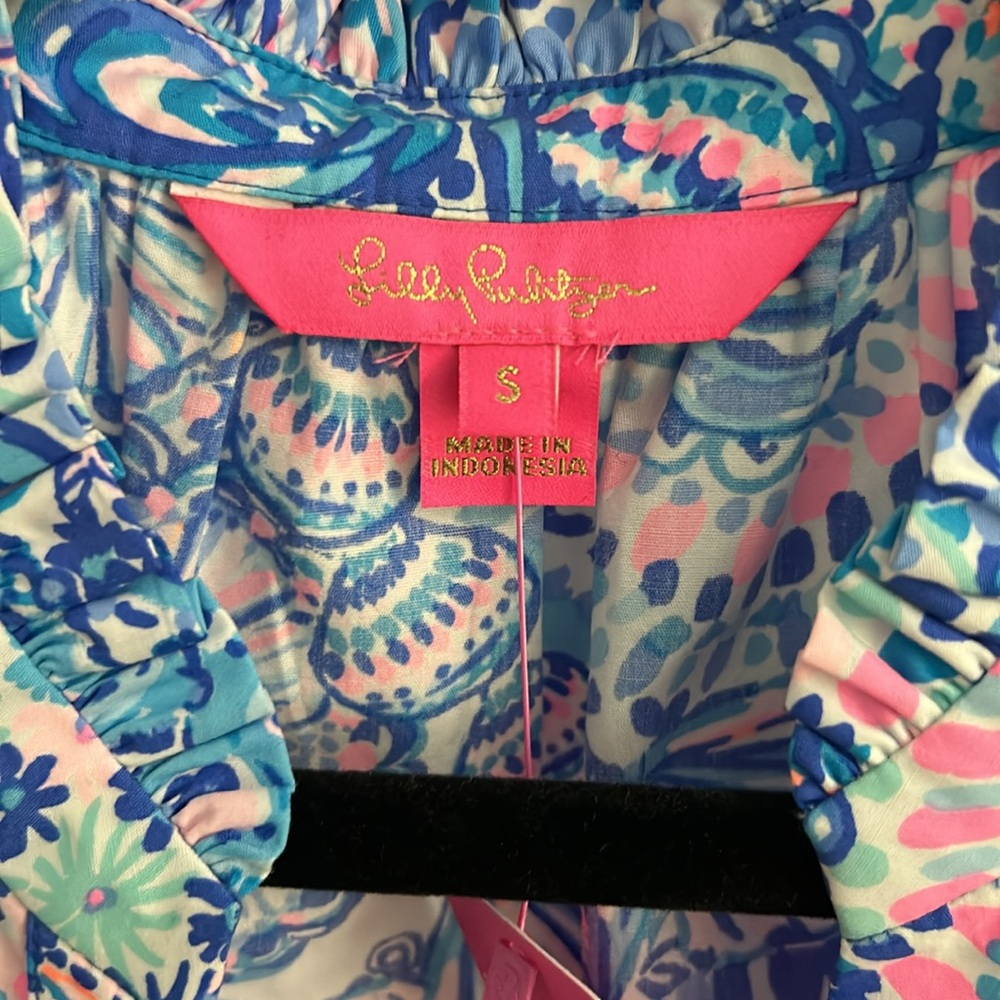 Lily Pulitzer NWT size small Novella Ruffle Hem Top - Picture 2 of 6